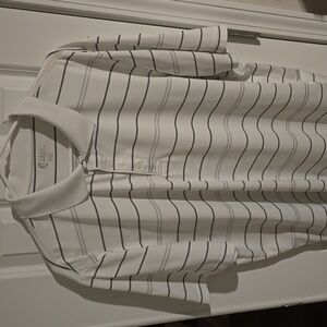 EUC IZOD golf mens size xxl polo shirt 2XL white with black,gray stripes